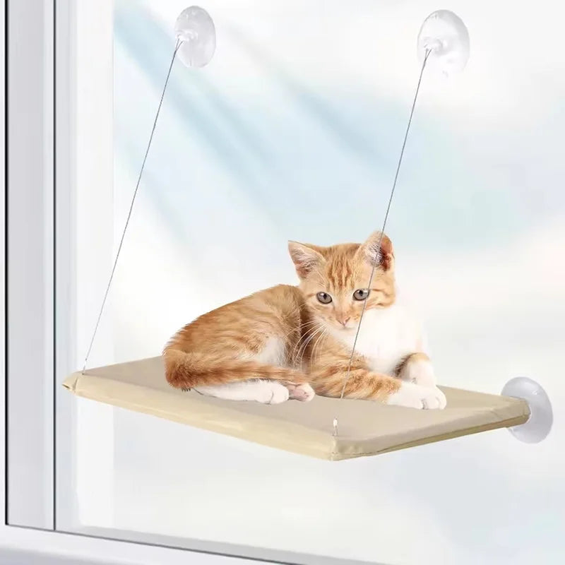Cat Window Hammock Bed - Secure Suction-Mounted Sunbathing Perch