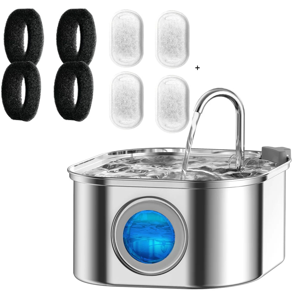 Smart Pet Water Fountain - 3.2L Stainless Steel Auto Dispenser