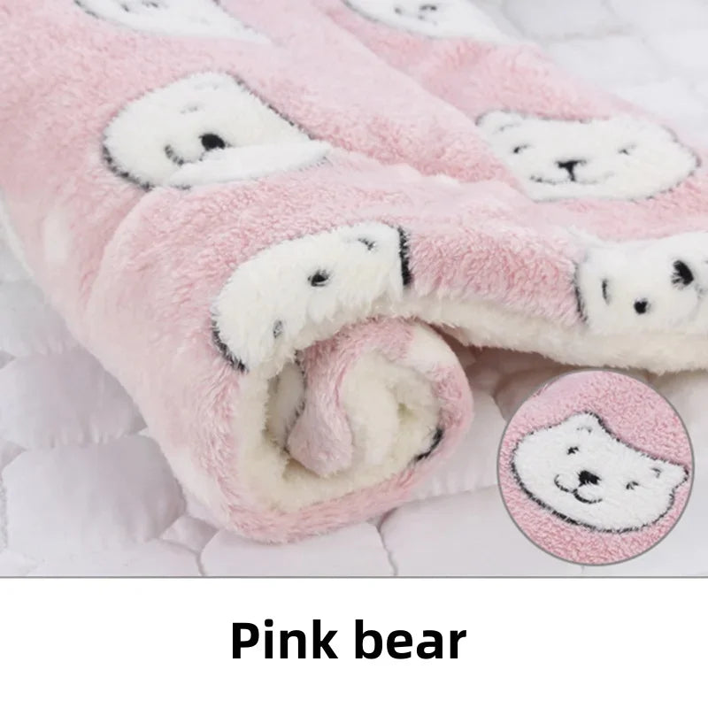 Reversible Flannel Pet Blanket - Soft Warm Mat for Cats & Dogs