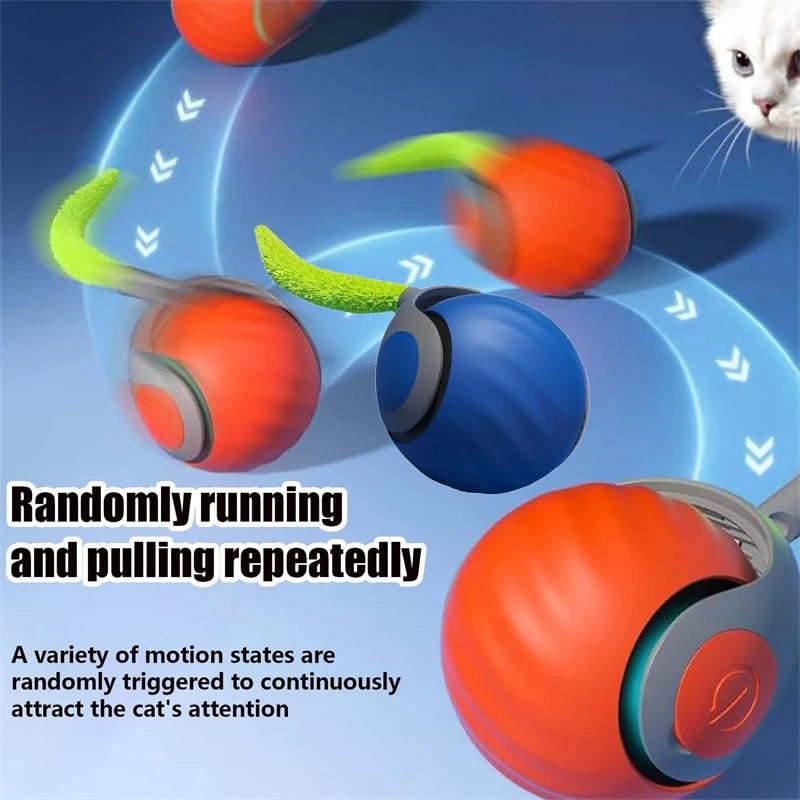 Smart Interactive Cat Ball - Self-Rolling Rechargeable Catnip Teaser Toy