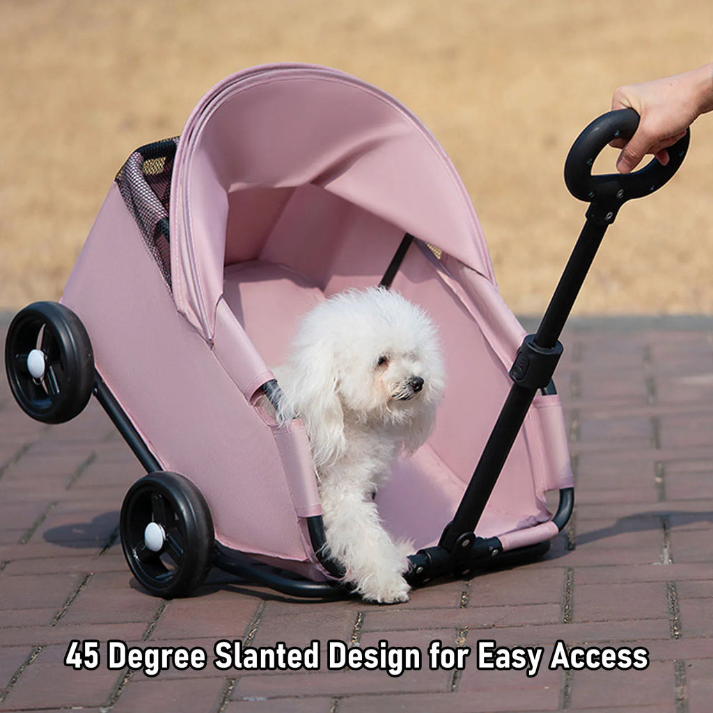 Multifunctional Pet Stroller with Canopy - 4-Wheel Foldable Cart for Small Dogs & Cats