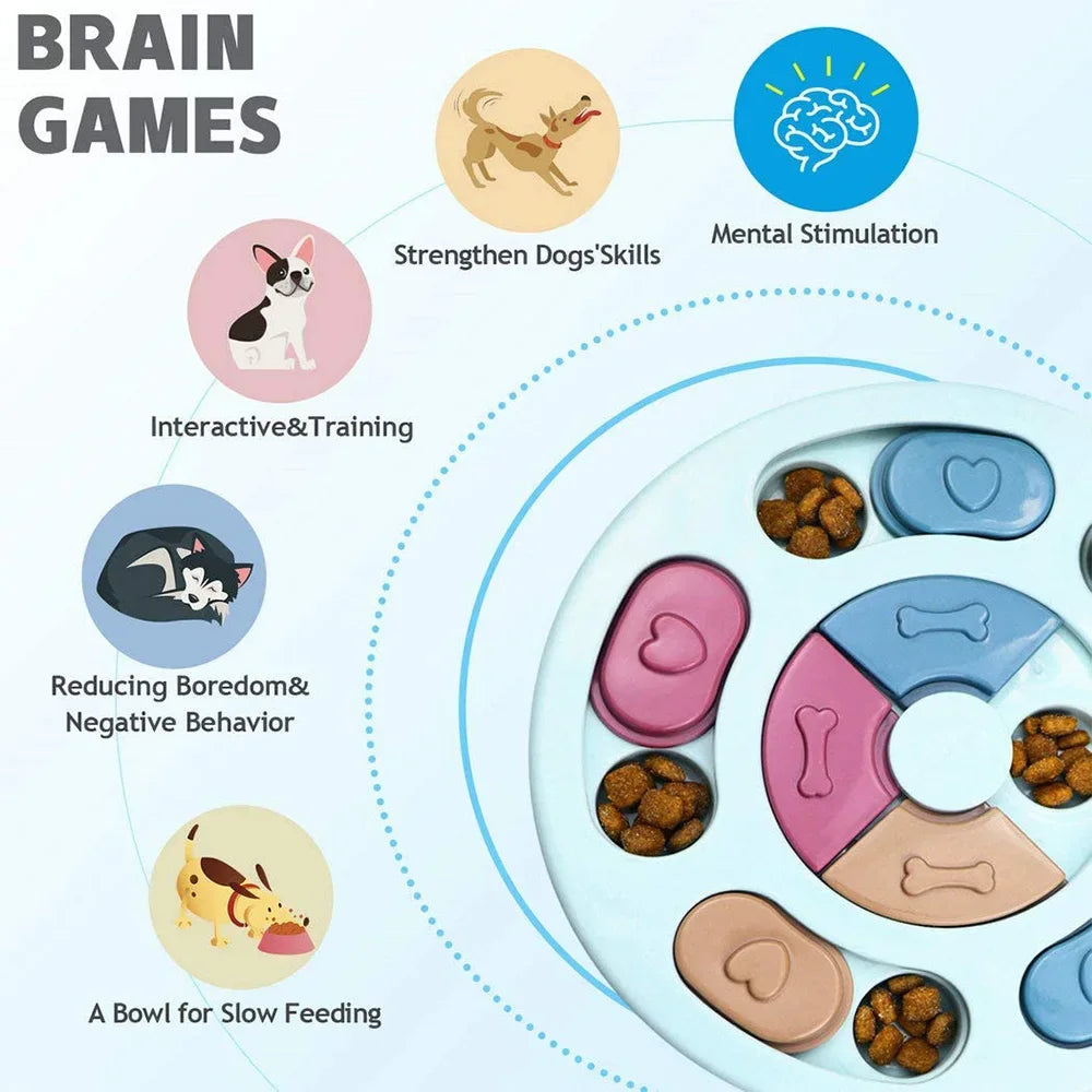 Interactive Dog Puzzle Slow Feeder - Brain-Game Enrichment Bowl