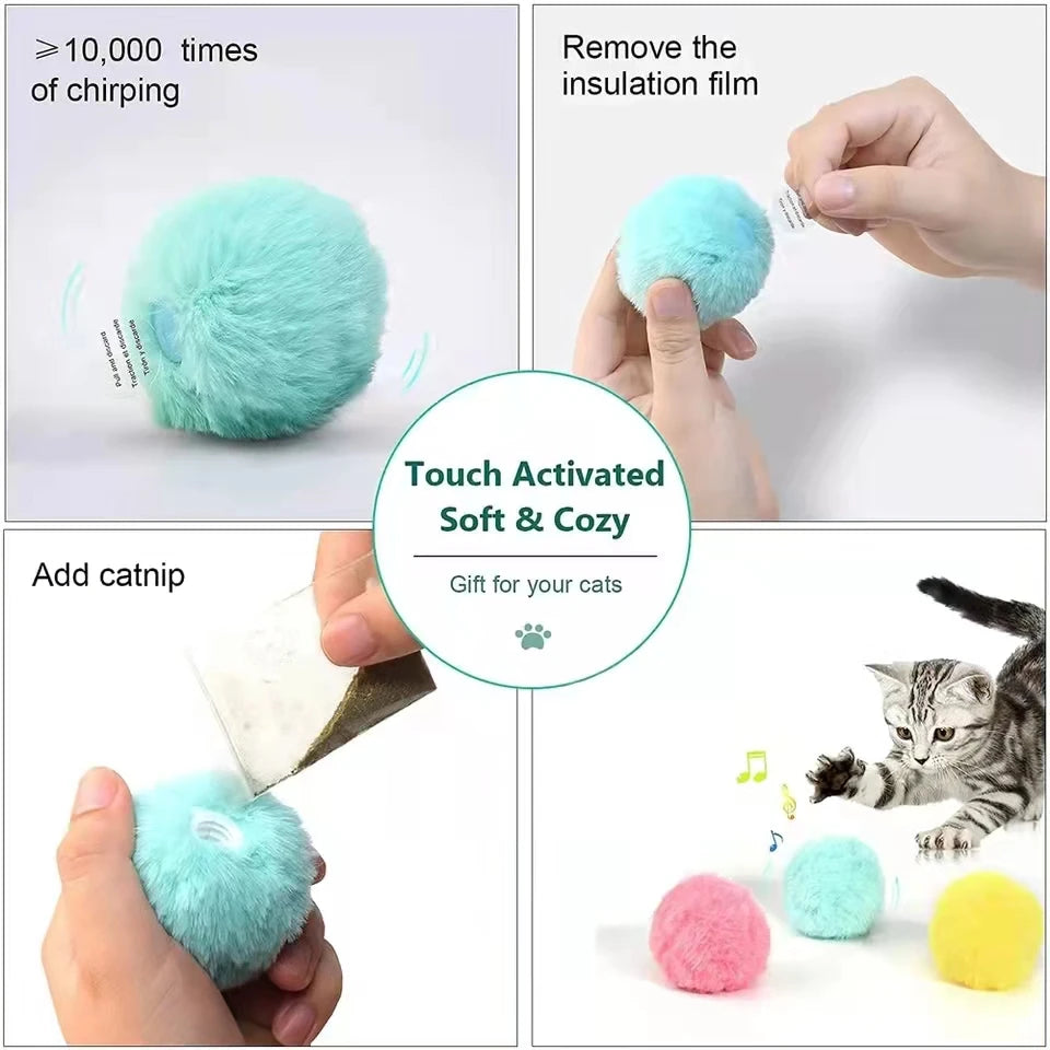 Smart Interactive Cat Ball - Self-Rolling Rechargeable Catnip Teaser Toy