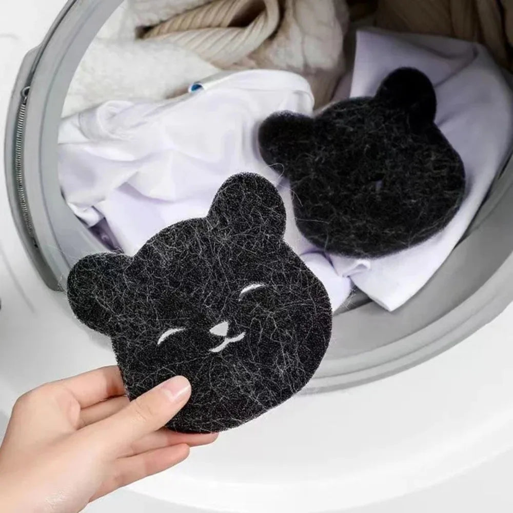 Pet hair remover set includes 2 4 pcs sticky sponges for washing machine dryer use black lint catcher