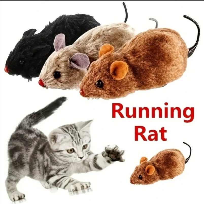 Lifelike Plush Mouse Cat Toy - Realistic Running Rat Teaser