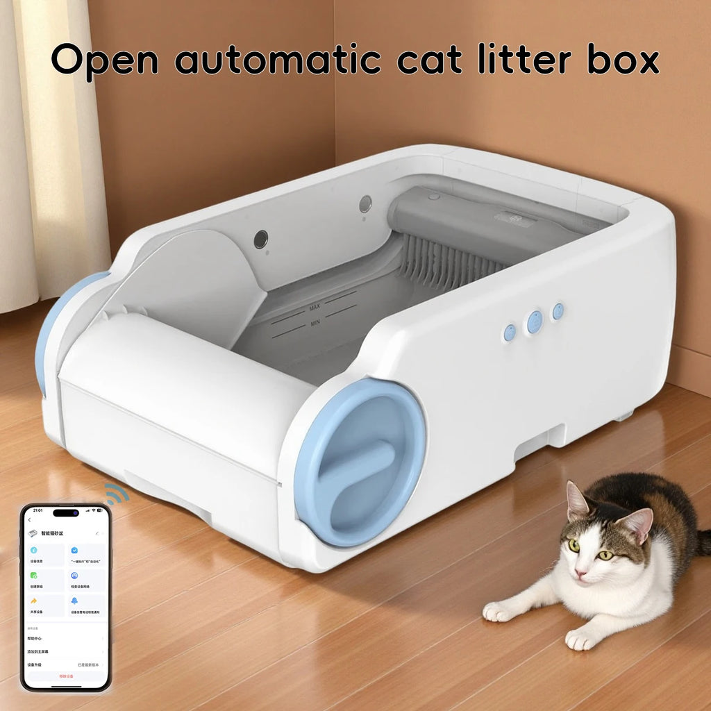 Smart Self-Cleaning Cat Litter Box - App-Controlled Automatic Cat Toilet