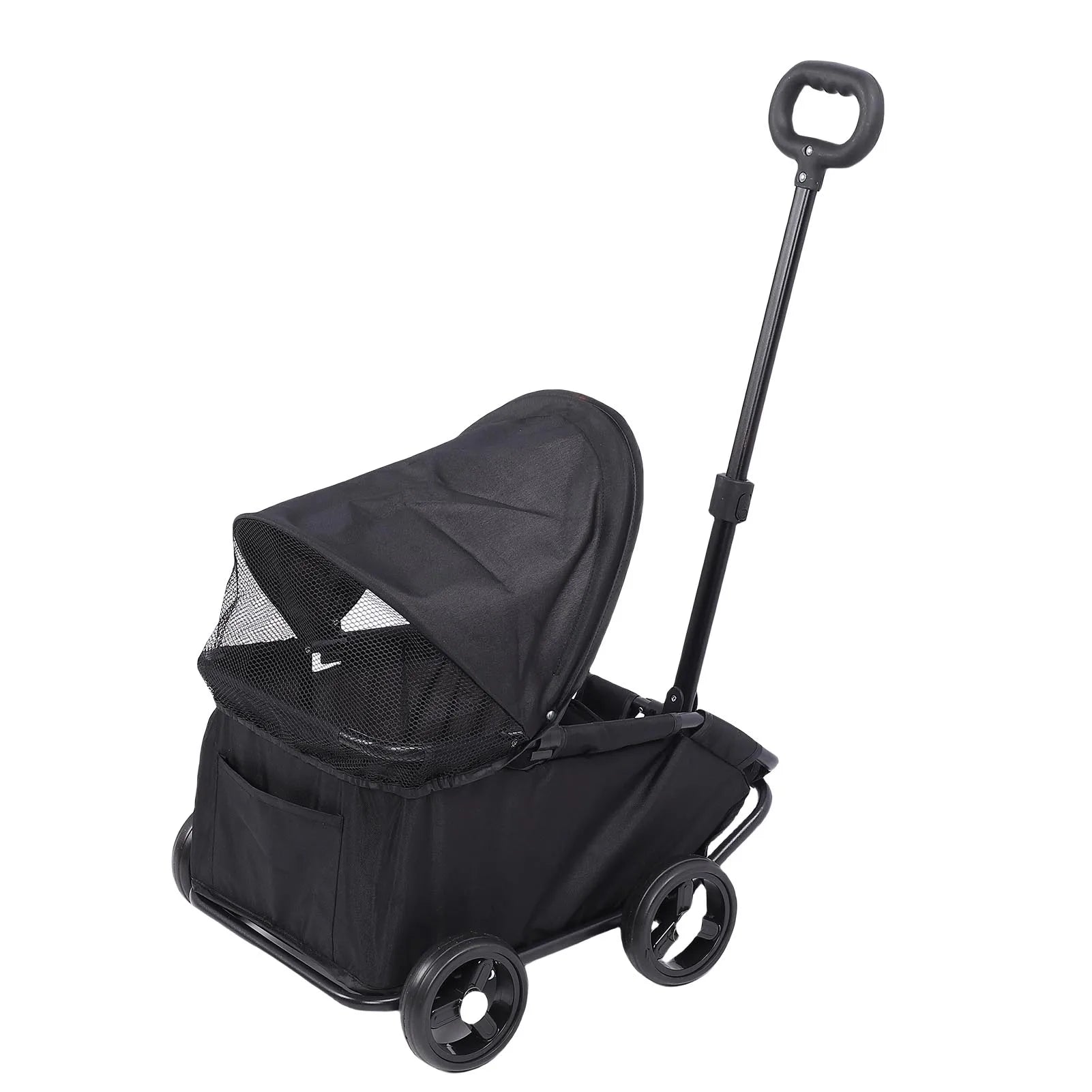 Multifunctional Pet Stroller with Canopy - 4-Wheel Foldable Cart for Small Dogs & Cats