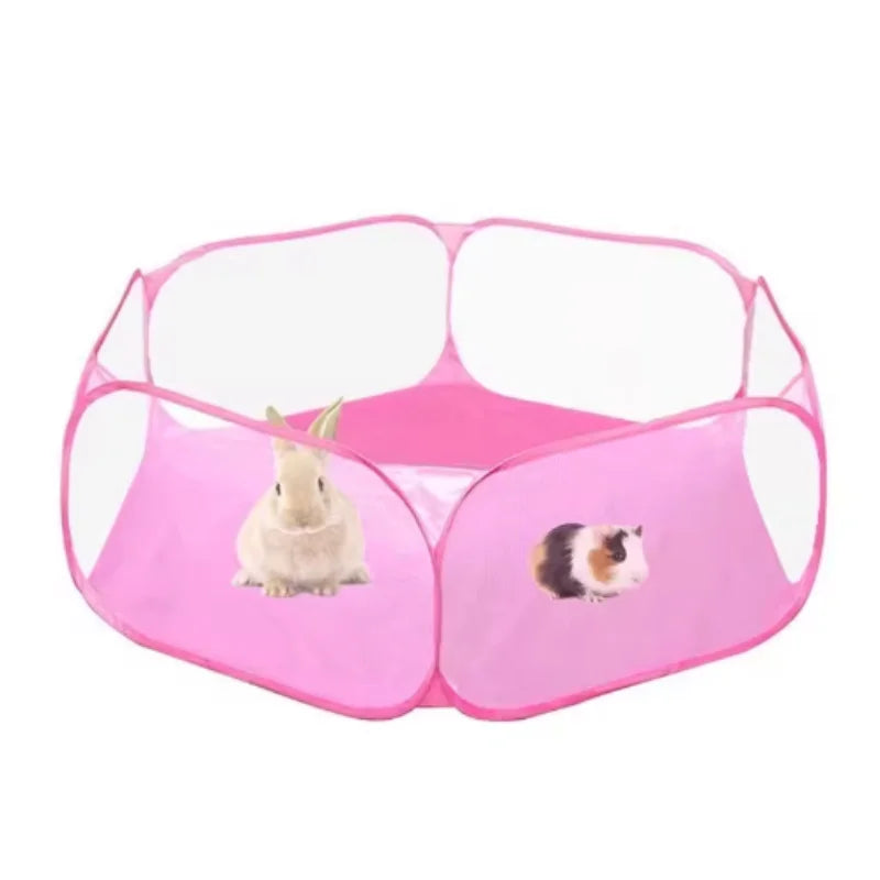 Portable Small Pet Cage - Transparent Travel Habitat for Hedgehogs & Small Pets