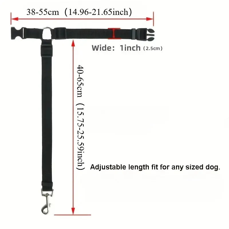 Adjustable Pet Car Seat Belt - Safety Tether for Dogs & Cats