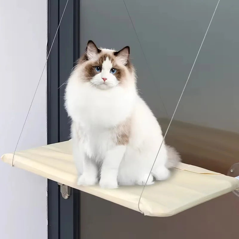 Cat Window Hammock Bed - Secure Suction-Mounted Sunbathing Perch