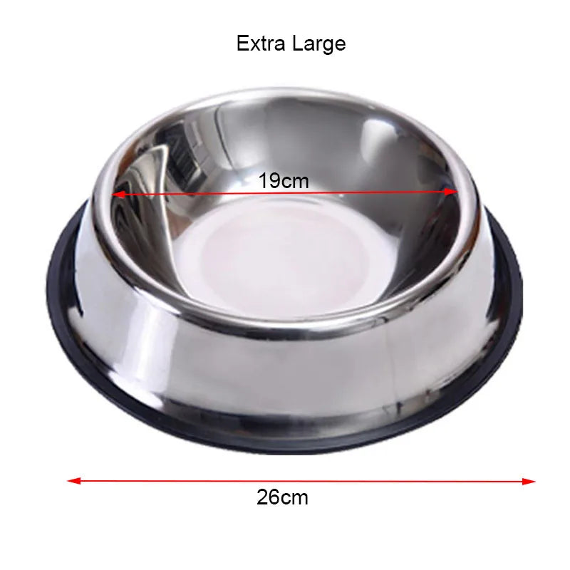 Stainless Steel Pet Bowl - Non-Slip Food & Water Dish