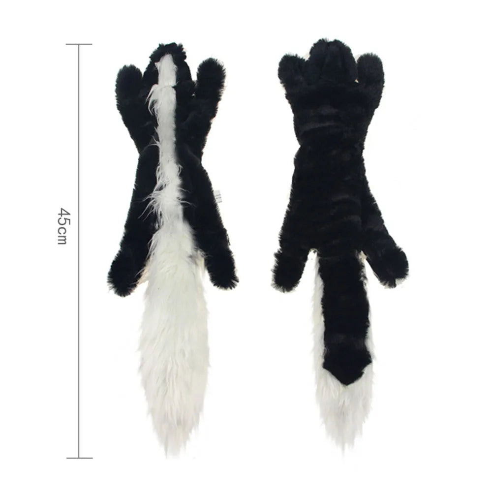 No-Stuffing Dog Toy - Crinkle Squeaky Plush Animal for Mess-Free Play