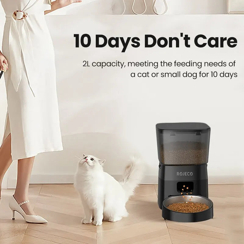 Smart Automatic Pet Feeder - Button-Activated Programmable Food Dispenser
