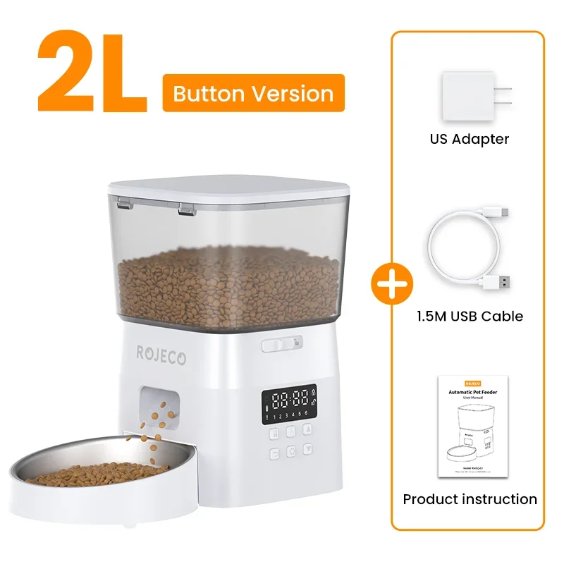 Smart Automatic Pet Feeder - Button-Activated Programmable Food Dispenser