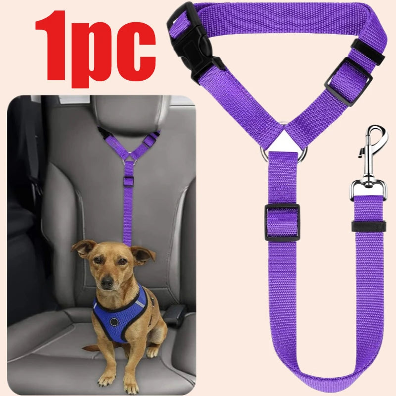 Adjustable Pet Car Seat Belt - Safety Tether for Dogs & Cats