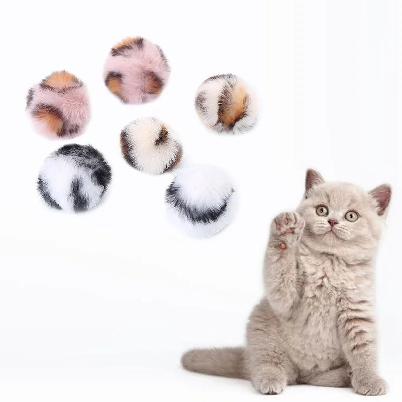 Plush Cat Ball Toys (3-Pack) - Soft Self-Play Chasers