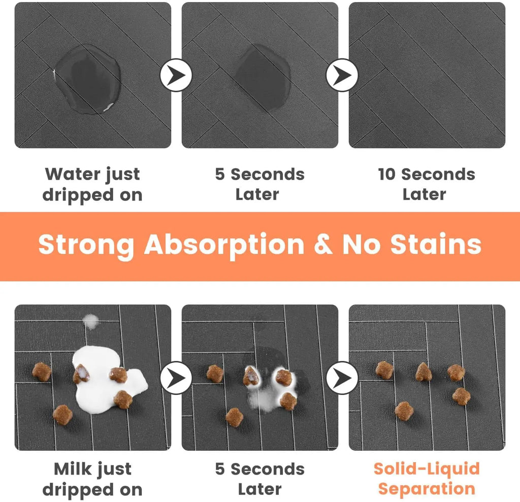 Pet Food Mat - Waterproof Non-Slip Bowl Placemat for Dogs & Cats