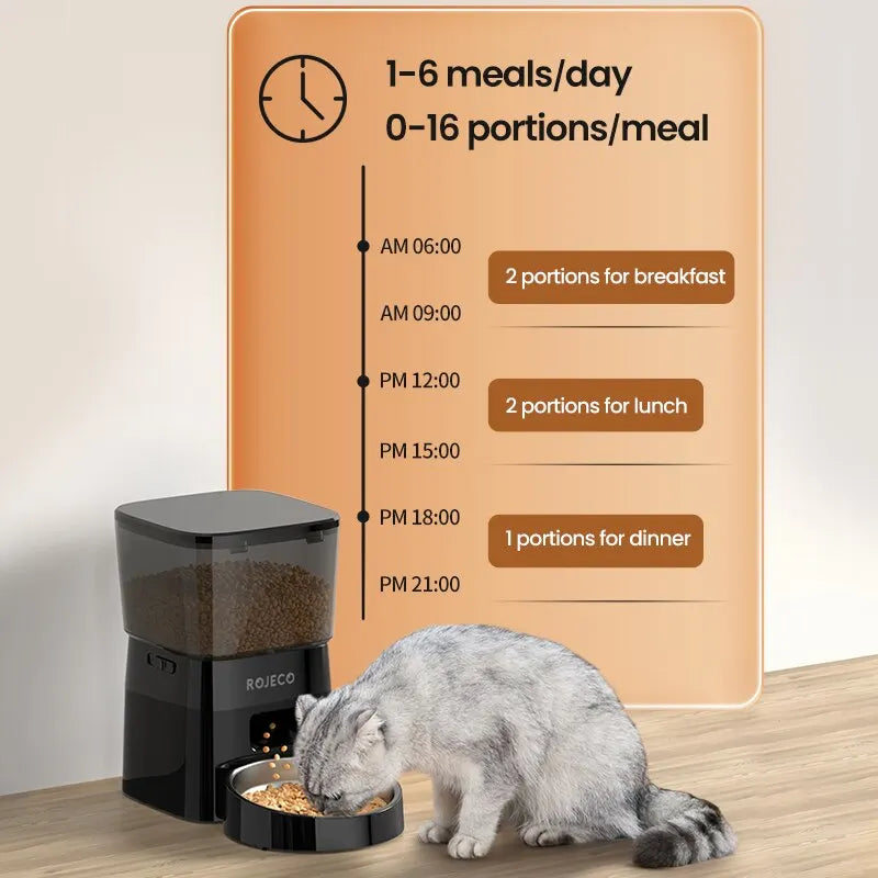 Smart Automatic Pet Feeder - Button-Activated Programmable Food Dispenser