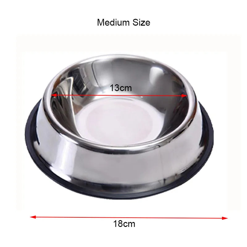Stainless Steel Pet Bowl - Non-Slip Food & Water Dish